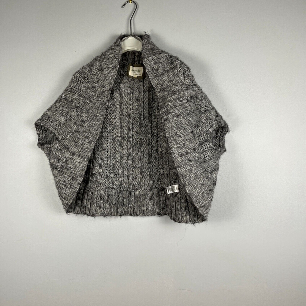 Kenji hand made knit sweater cardigan women gray size M